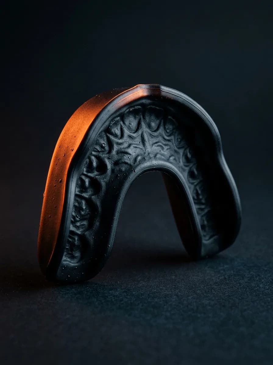 Close-up of a GumGear Contact Guard mouthguard, the custom-fit guard built for rugby, hockey and lacrosse